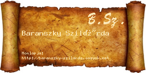 Baranszky Szilárda névjegykártya